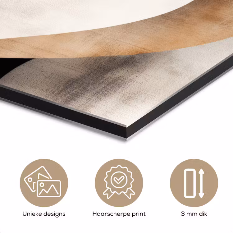 Abstract - Golven - Zwart - Verweerd aluminium wit klein -closeup_NL