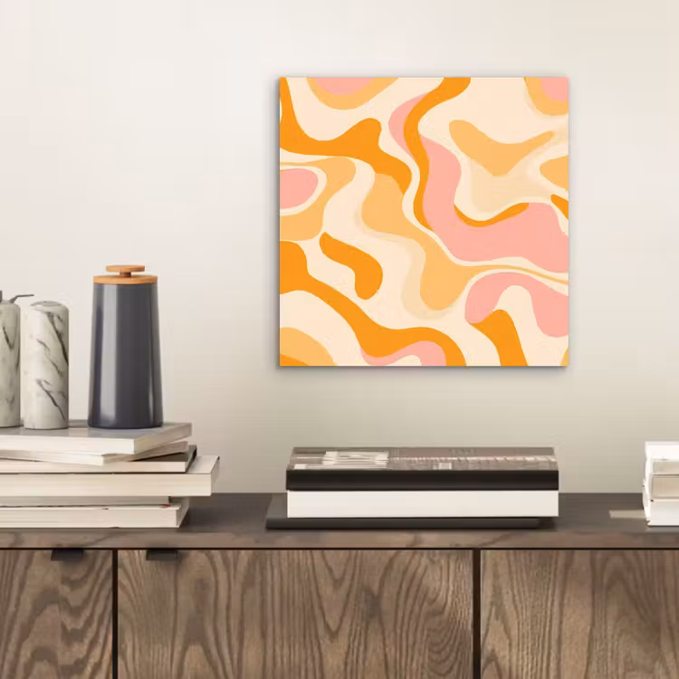 Abstract - Golvend - Oranje aluminium wit klein -sfeer1