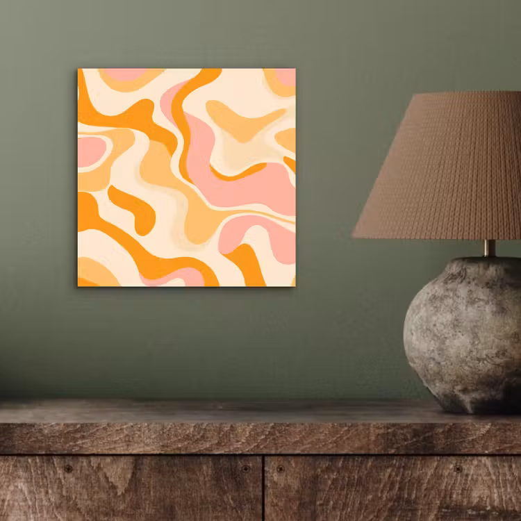 Abstract - Golvend - Oranje aluminium wit klein -sfeer2