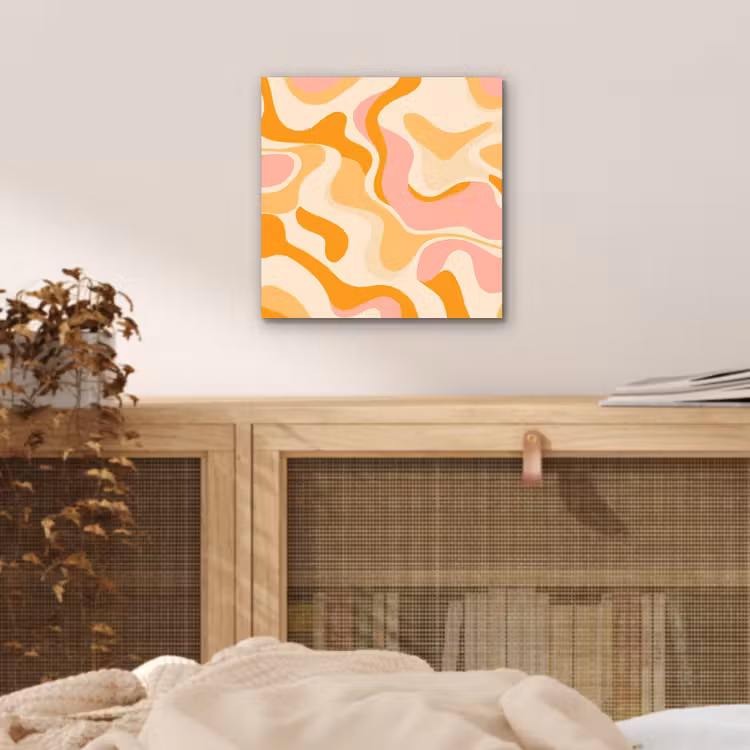 Abstract - Golvend - Oranje aluminium wit klein -sfeer3