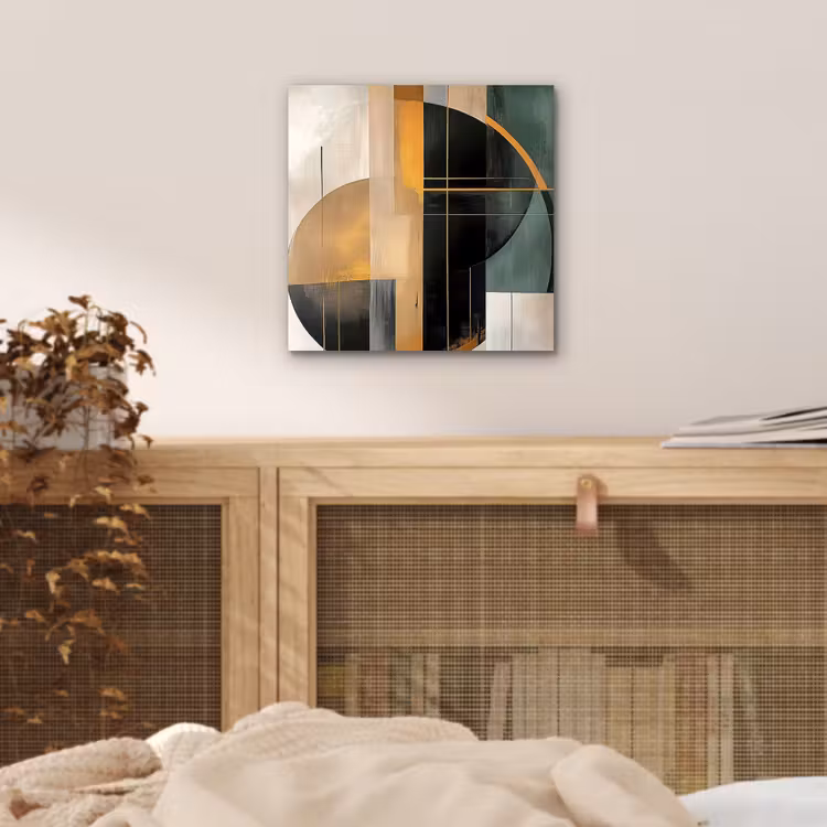 Abstract - Goud - Brons - Groen - Vormen - Modern aluminium wit klein -sfeer3
