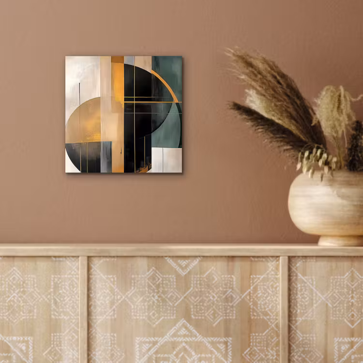 Abstract - Goud - Brons - Groen - Vormen - Modern aluminium wit klein -sfeer4