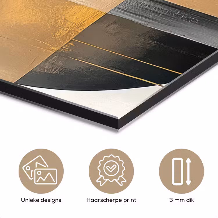 Abstract - Goud - Brons - Groen - Vormen - Modern aluminium wit klein -closeup_NL
