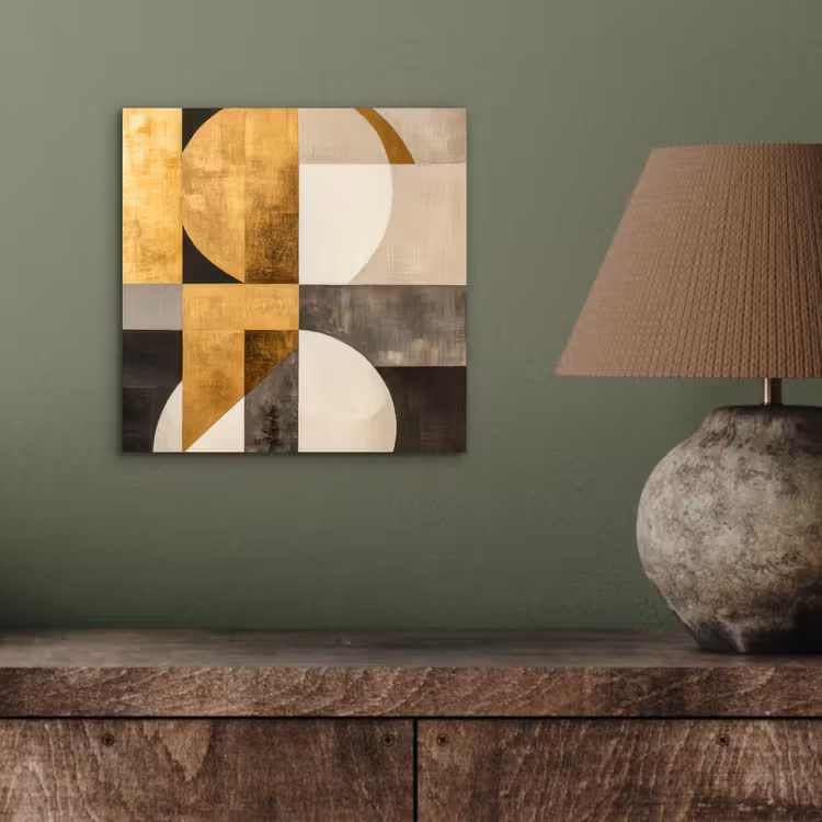 Abstract - Goud - Grijs - Vormen - Geometrisch aluminium wit klein -sfeer2