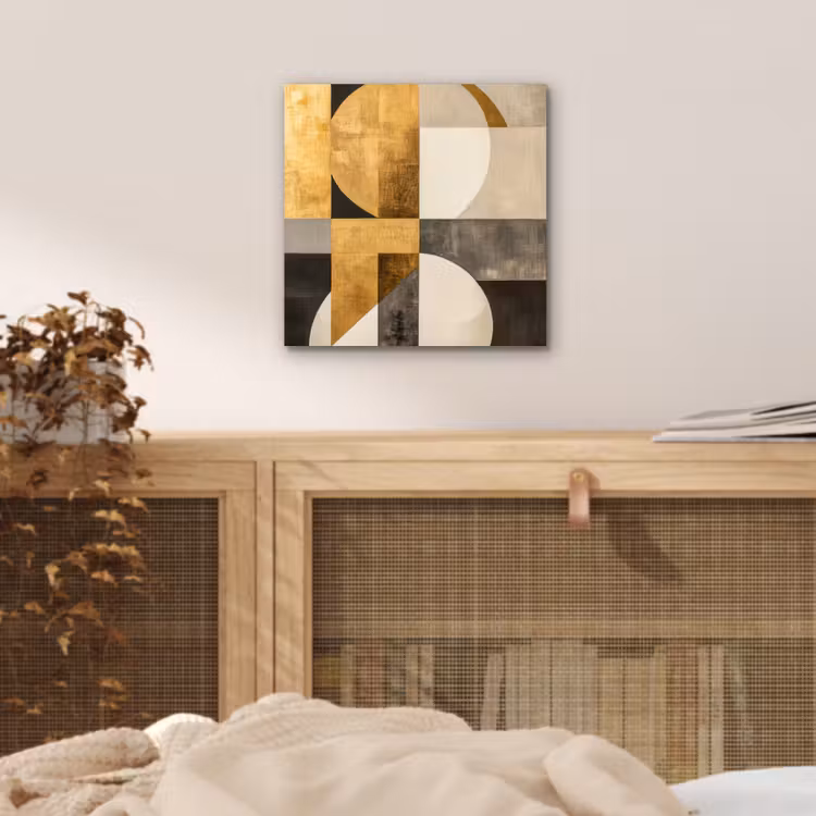 Abstract - Goud - Grijs - Vormen - Geometrisch aluminium wit klein -sfeer3