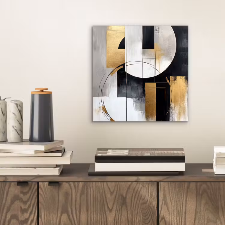 Abstract - Goud - Zilver - Vormen - Aesthetic aluminium wit klein -sfeer1