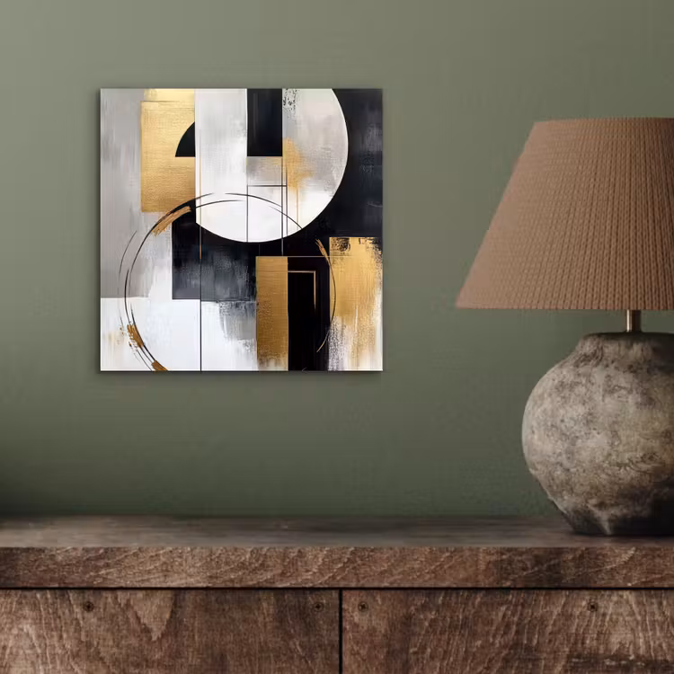 Abstract - Goud - Zilver - Vormen - Aesthetic aluminium wit klein -sfeer2