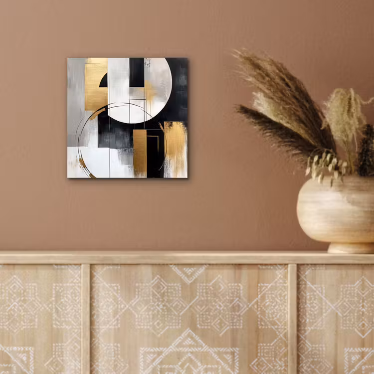 Abstract - Goud - Zilver - Vormen - Aesthetic aluminium wit klein -sfeer4