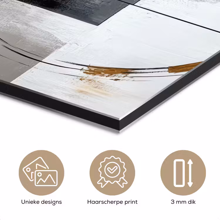Abstract - Goud - Zilver - Vormen - Aesthetic aluminium wit klein -closeup_NL