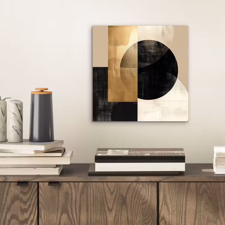 Abstract - Goud - Zwart - Kunst aluminium wit klein -sfeer1