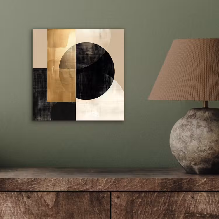 Abstract - Goud - Zwart - Kunst aluminium wit klein -sfeer2