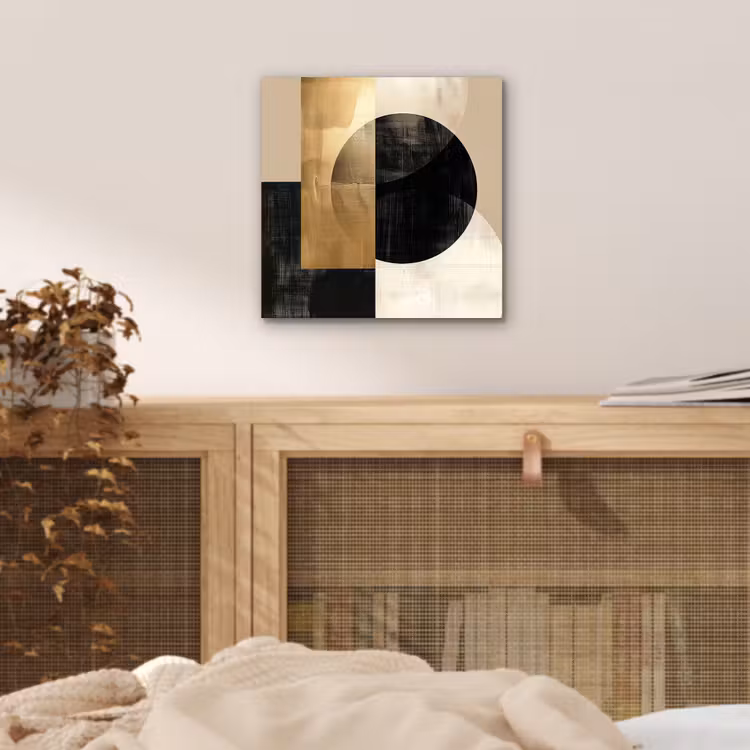 Abstract - Goud - Zwart - Kunst aluminium wit klein -sfeer3