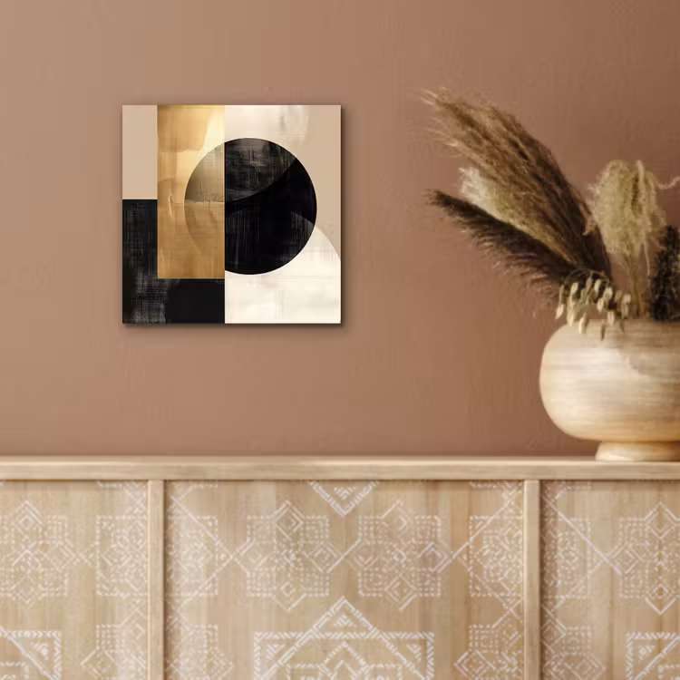 Abstract - Goud - Zwart - Kunst aluminium wit klein -sfeer4