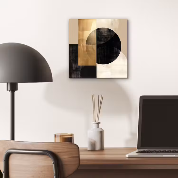 Abstract - Goud - Zwart - Kunst aluminium wit klein -sfeer5