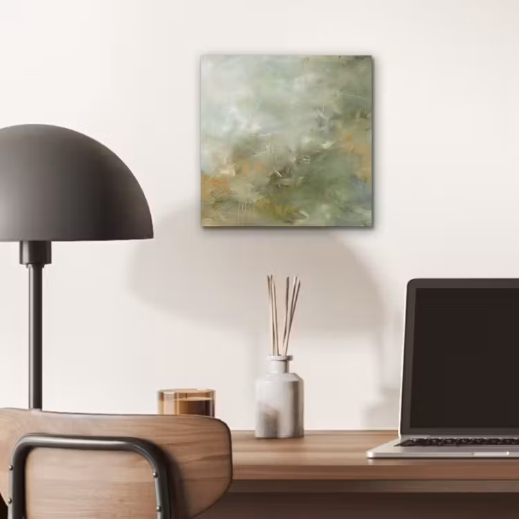 Abstract - Groen - Beige - Modern - Kunst aluminium wit klein -sfeer5