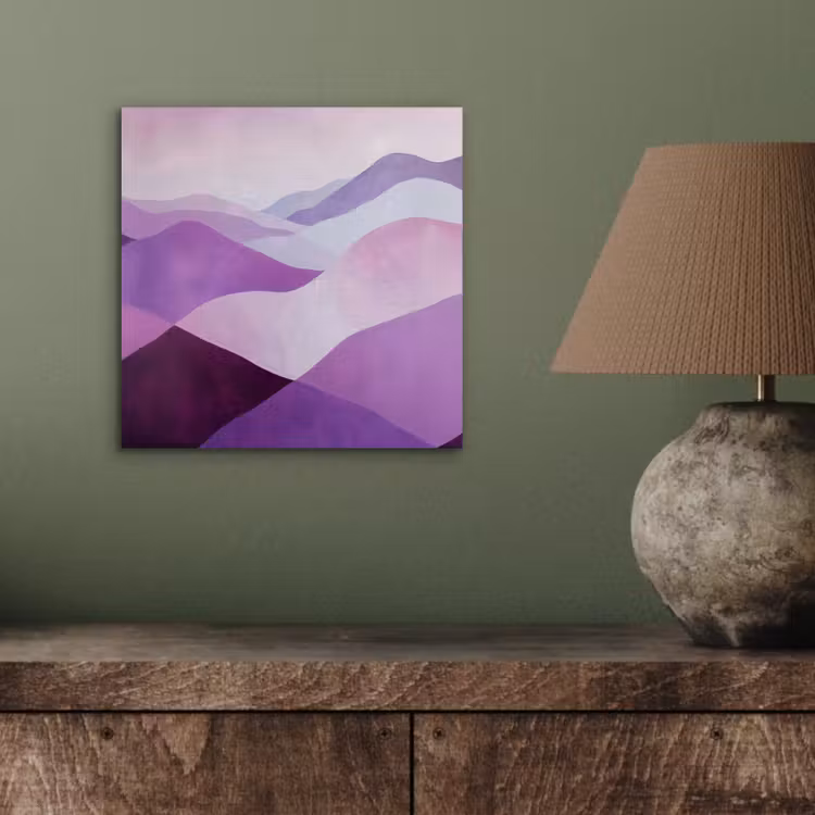 Abstract - Heuvels - Landschap - Paars aluminium wit klein -sfeer2