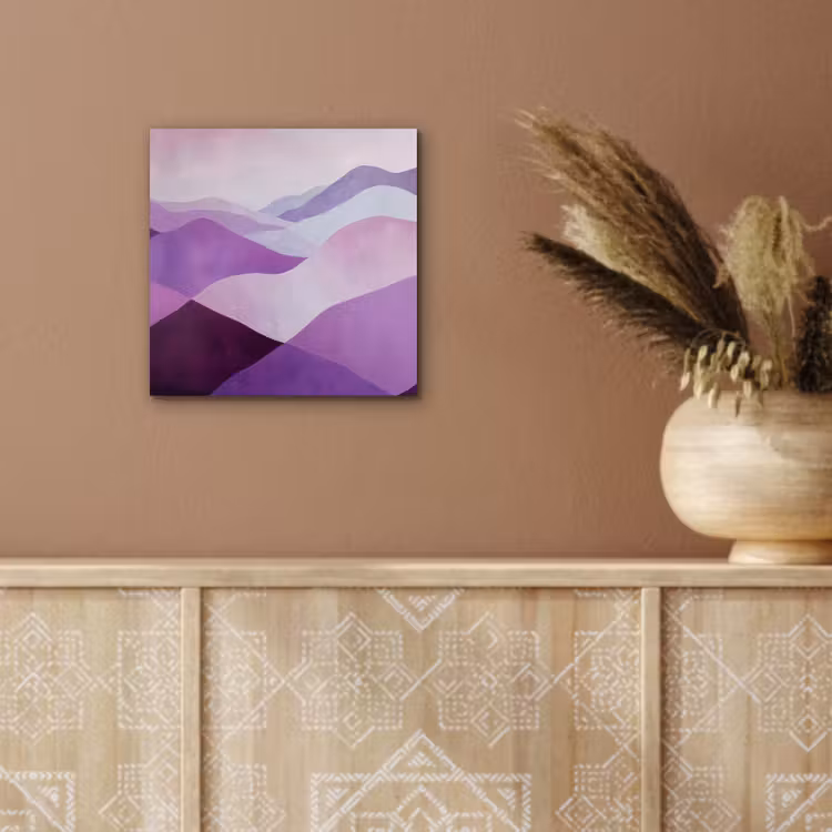Abstract - Heuvels - Landschap - Paars aluminium wit klein -sfeer4