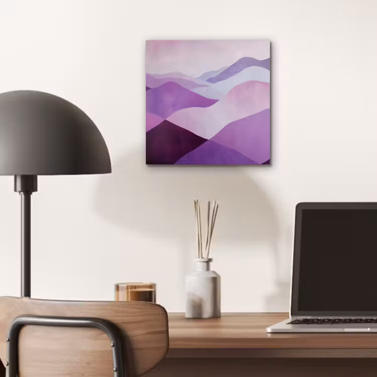 Abstract - Heuvels - Landschap - Paars aluminium wit klein -sfeer5