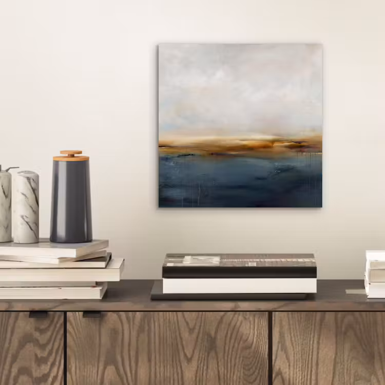 Abstract - Horizon - Water - Modern - Beige aluminium wit klein -sfeer1
