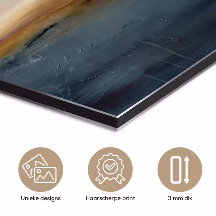 Abstract - Horizon - Water - Modern - Beige aluminium wit klein -closeup_NL