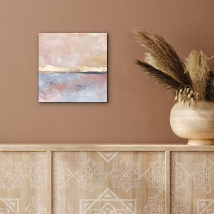 Abstract - Horizontaal - Kunst - Roze - Goud aluminium wit klein -sfeer4