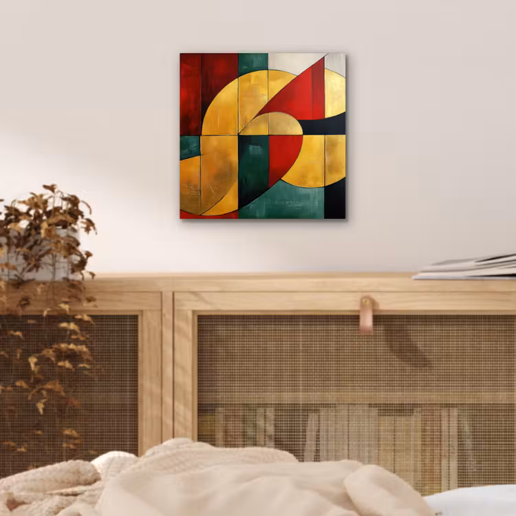 Abstract - Kerst - Goud - Rood - Groen aluminium wit klein -sfeer3