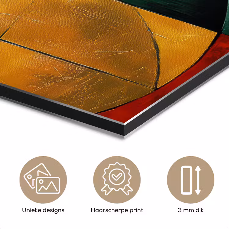 Abstract - Kerst - Goud - Rood - Groen aluminium wit klein -closeup_NL