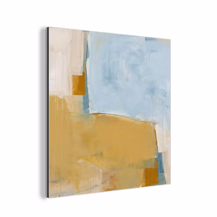 Abstract - Kleuren - Kunst - Modern - Blauw aluminium wit klein -3d