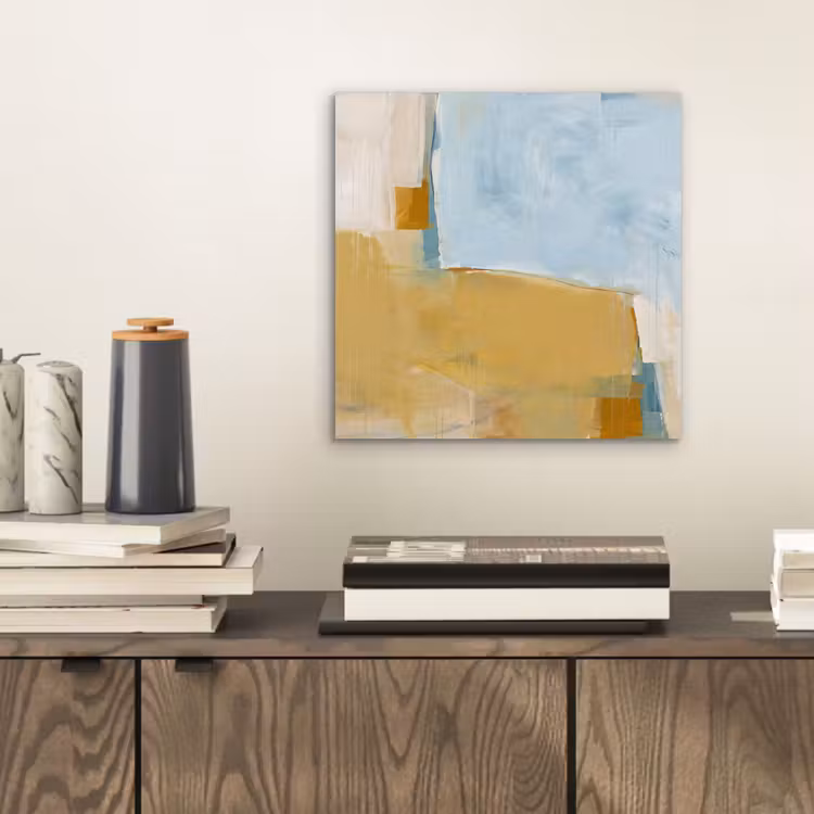 Abstract - Kleuren - Kunst - Modern - Blauw aluminium wit klein -sfeer1