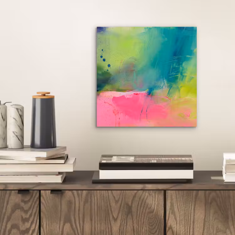 Abstract - Kleuren - Modern - Groen - Roze aluminium wit klein -sfeer1