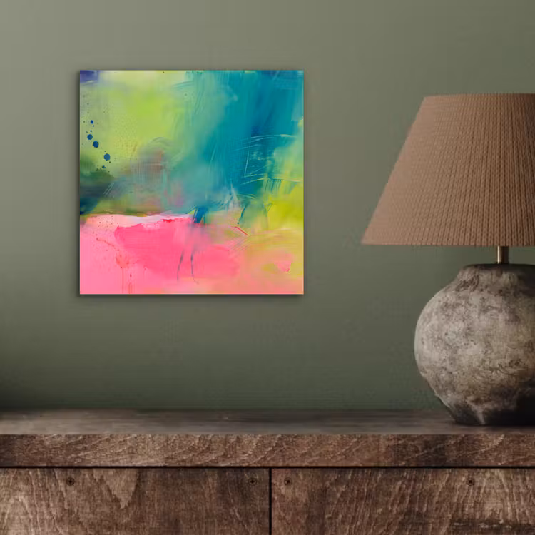 Abstract - Kleuren - Modern - Groen - Roze aluminium wit klein -sfeer2