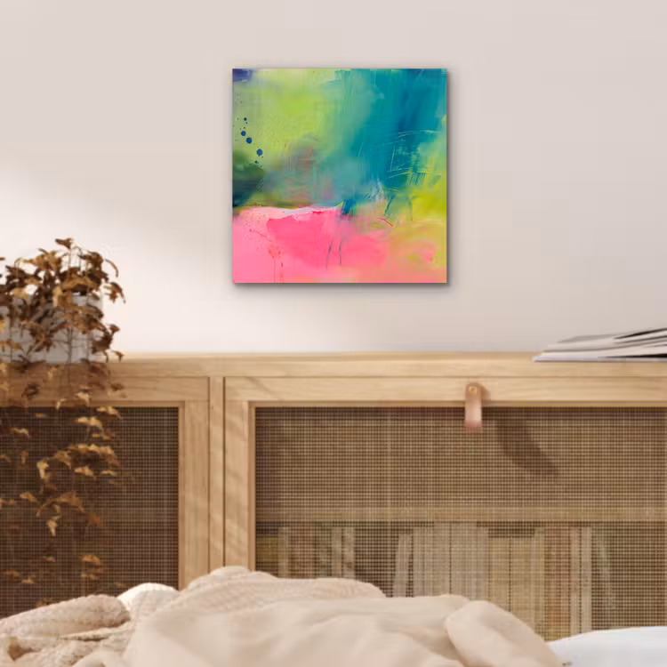 Abstract - Kleuren - Modern - Groen - Roze aluminium wit klein -sfeer3