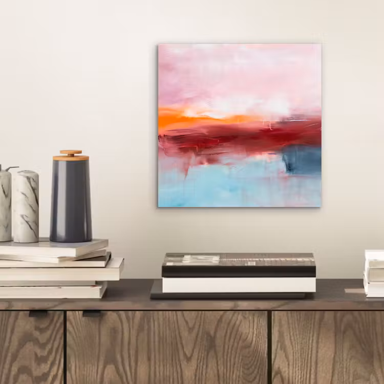 Abstract - Kleuren - Modern - Kunst - Roze aluminium wit klein -sfeer1