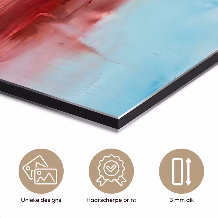 Abstract - Kleuren - Modern - Kunst - Roze aluminium wit klein -closeup_NL