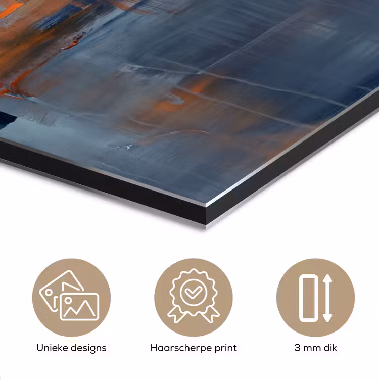 Abstract - Kleuren - Modern - Oranje - Grijs aluminium wit klein -closeup_NL