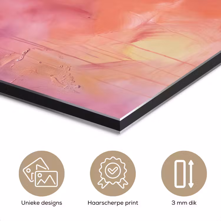 Abstract - Kleuren - Modern - Roze - Paars aluminium wit klein -closeup_NL