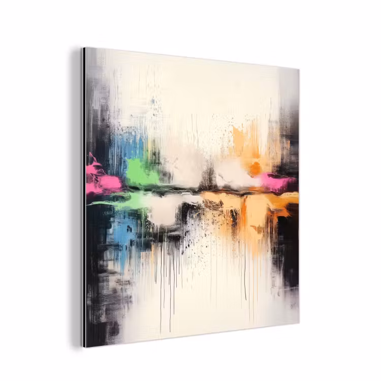 Abstract - Kleurexplosie - Landschap aluminium wit klein -3d