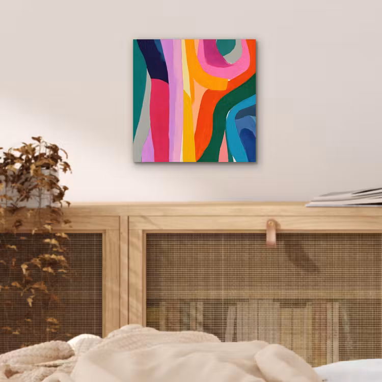 Abstract - Kleurrijk - Golven - Lijnen aluminium wit klein -sfeer3