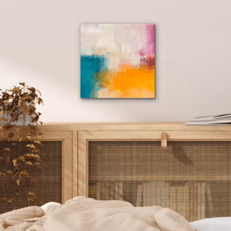 Abstract - Kleurrijk - Modern - Kunst - Oranje aluminium wit klein -sfeer3