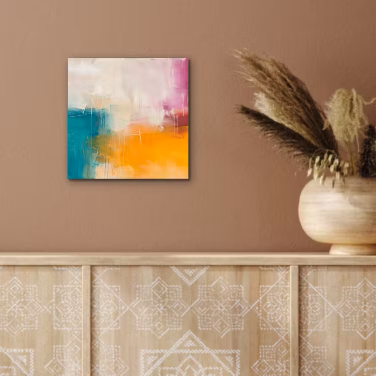 Abstract - Kleurrijk - Modern - Kunst - Oranje aluminium wit klein -sfeer4