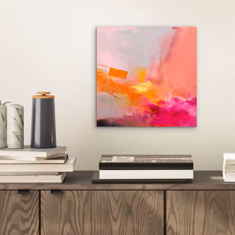 Abstract - Kleurrijk - Modern - Roze aluminium wit klein -sfeer1