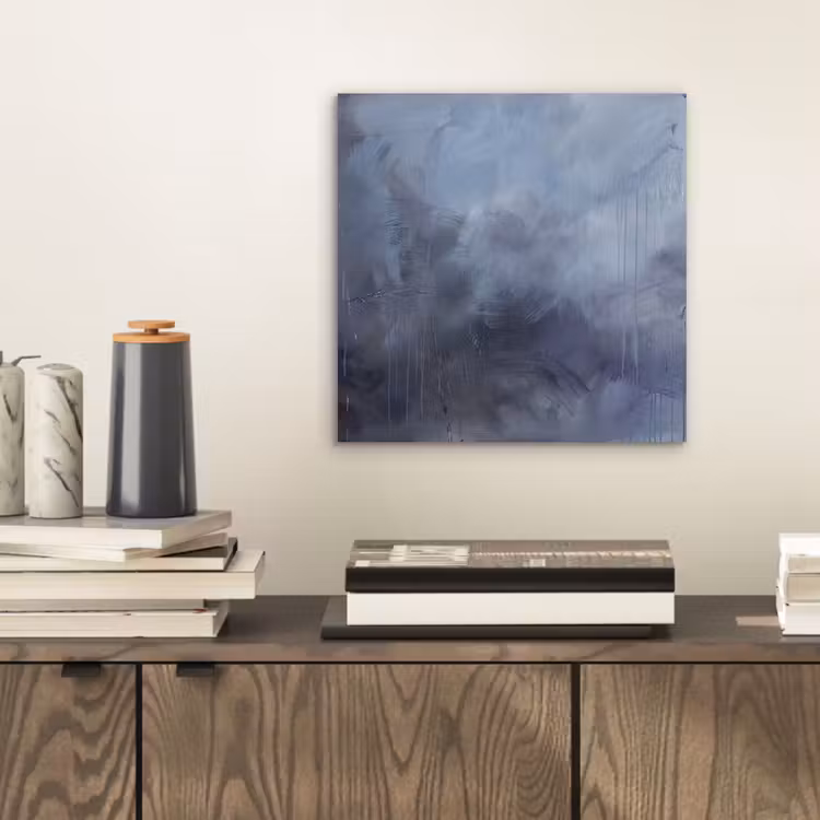 Abstract - Kwaststreken - Modern - Kunst - Grijs aluminium wit klein -sfeer1