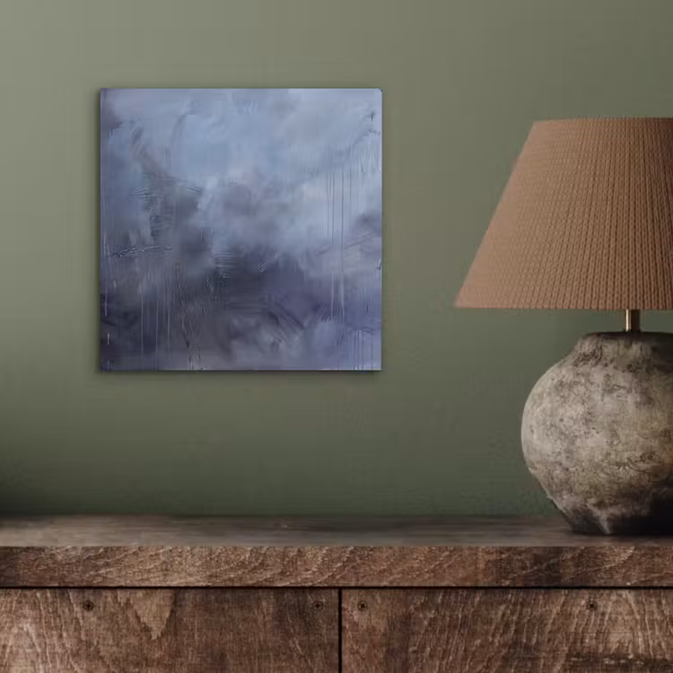 Abstract - Kwaststreken - Modern - Kunst - Grijs aluminium wit klein -sfeer2
