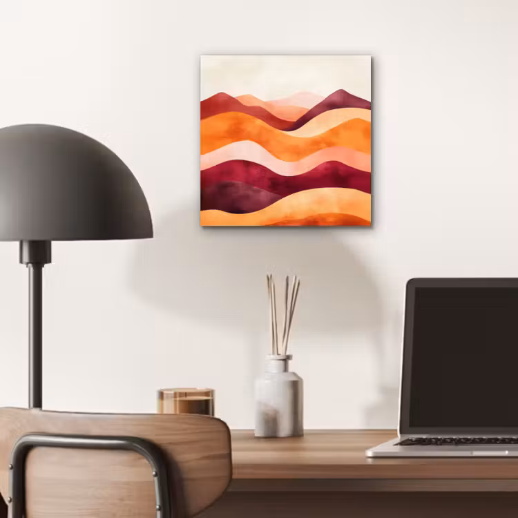 Abstract - Landschap - Golven aluminium wit klein -sfeer5