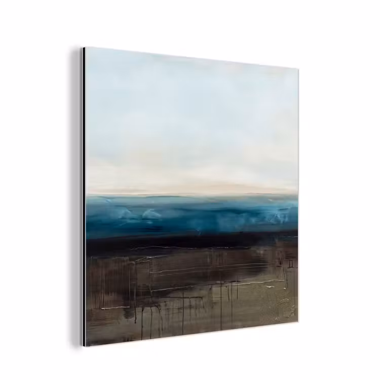 Abstract - Landschap - Horizon - Blauw - Modern aluminium wit klein -3d