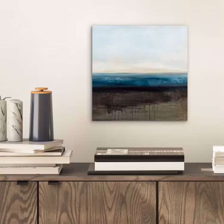 Abstract - Landschap - Horizon - Blauw - Modern aluminium wit klein -sfeer1
