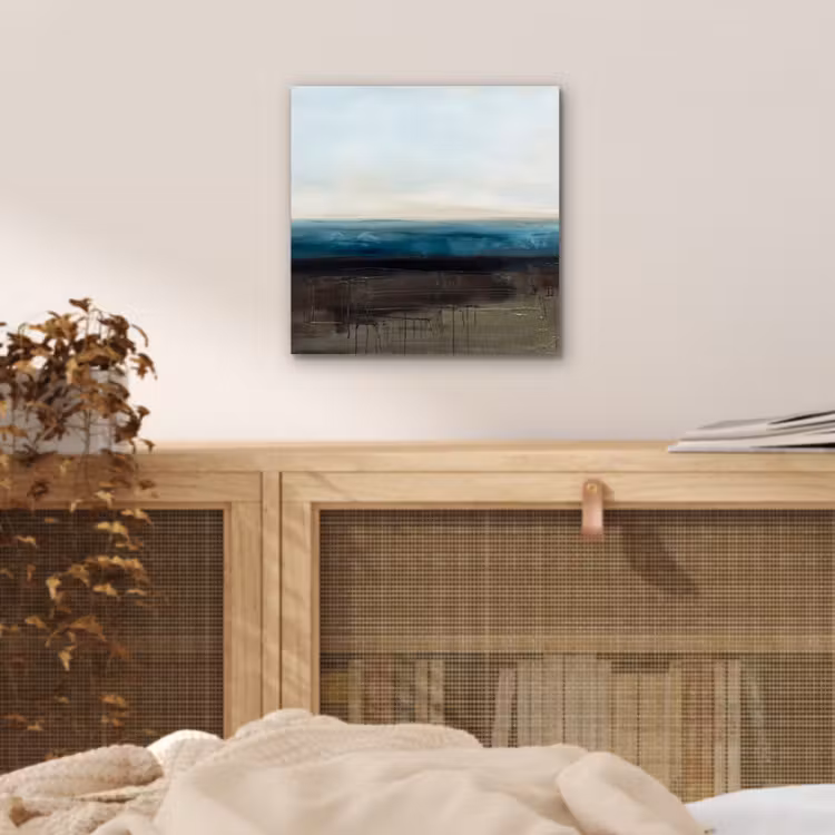 Abstract - Landschap - Horizon - Blauw - Modern aluminium wit klein -sfeer3