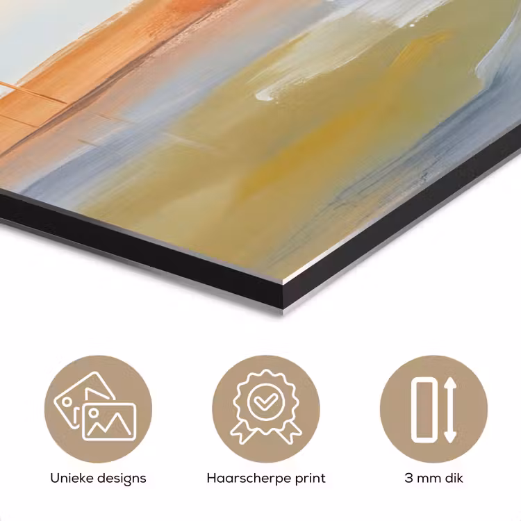Abstract - Landschap - Horizon - Modern - Kleurrijk aluminium wit klein -closeup_NL