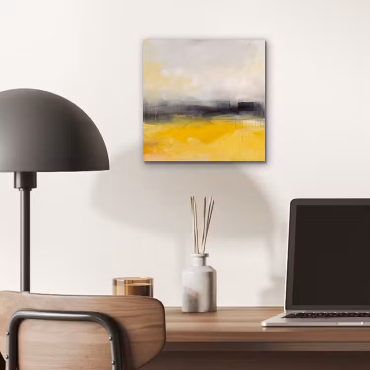 Abstract - Landschap - Modern - Geel aluminium wit klein -sfeer5