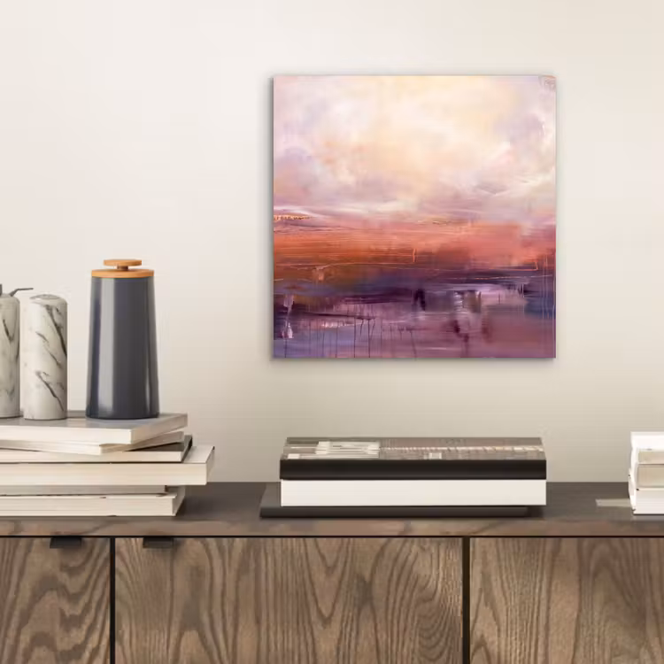 Abstract - Landschap - Modern - Paars - Oranje aluminium wit klein -sfeer1